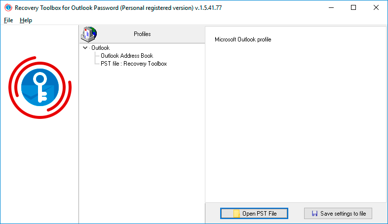 microsoft outlook password recovery master key
